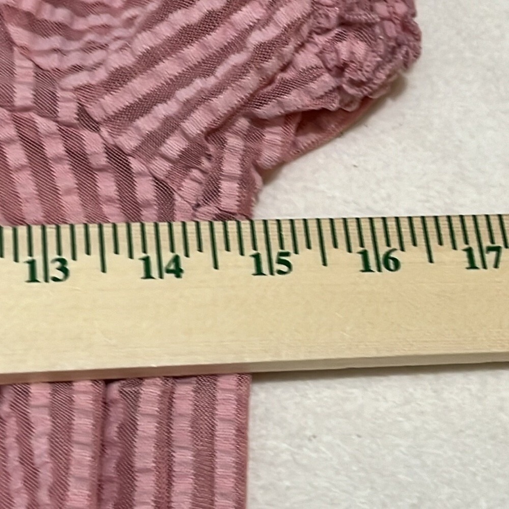 Urban Outfitters Cropped Top Short Sleeve Sheer Puff Sleeve Pink Size XS - Picture 5 of 6